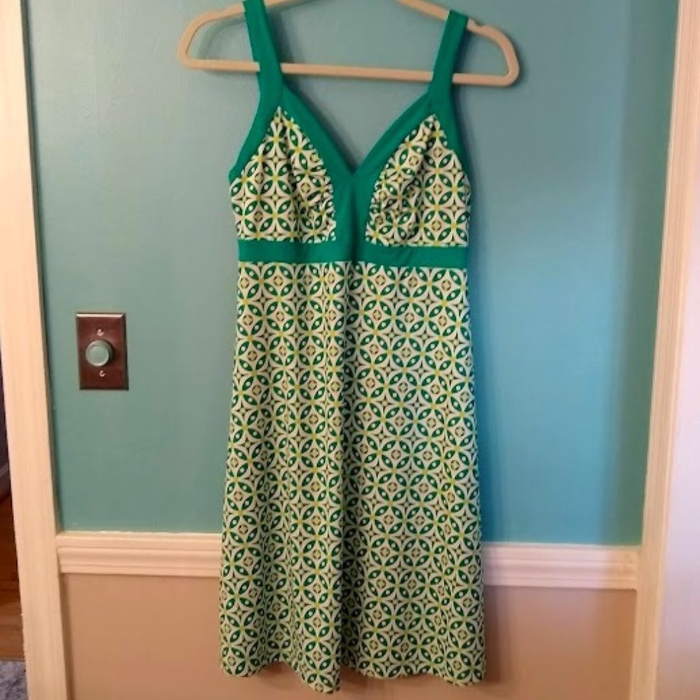 Patagonia Minette Green Geometric Pattern Dress Medium